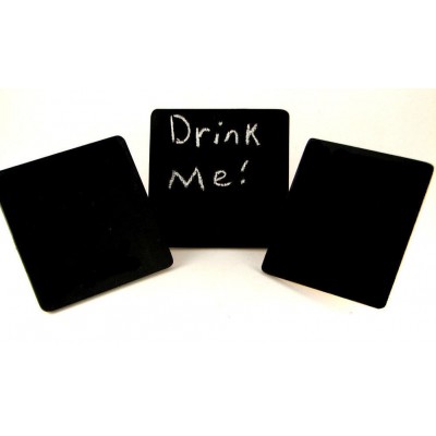 BLACK CHALKBOARD COASTER MATS - FOR WEDDING TABLES OR DINING ENTERTAINMENT   182170533415